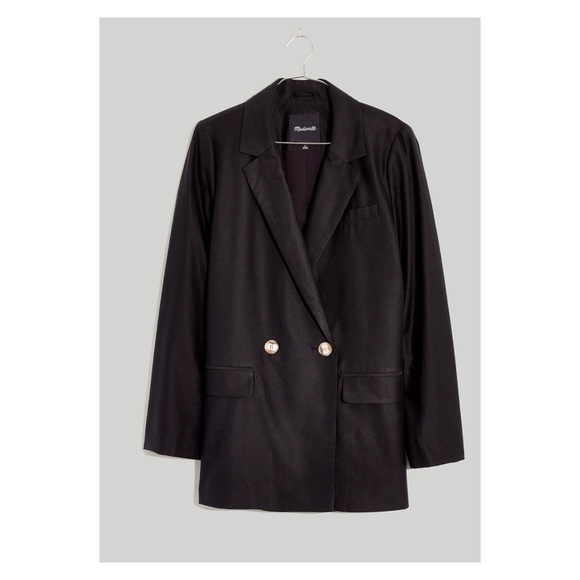 MADEWELL Caldwell Double Breasted Blazer Two Button Black XXL NWT Oversized - Picture 6 of 7